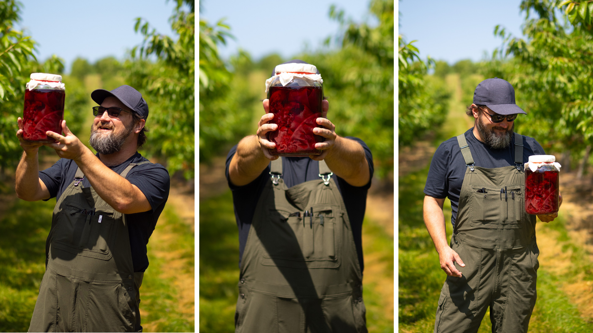 vinegar mother held in a cherry orchard